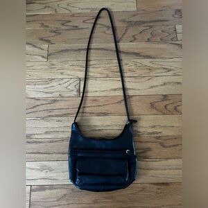 Stone Mountain Black leather crossbody/shoulder bag